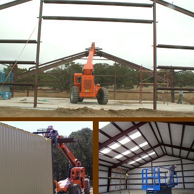 Photo of a steel building under construction